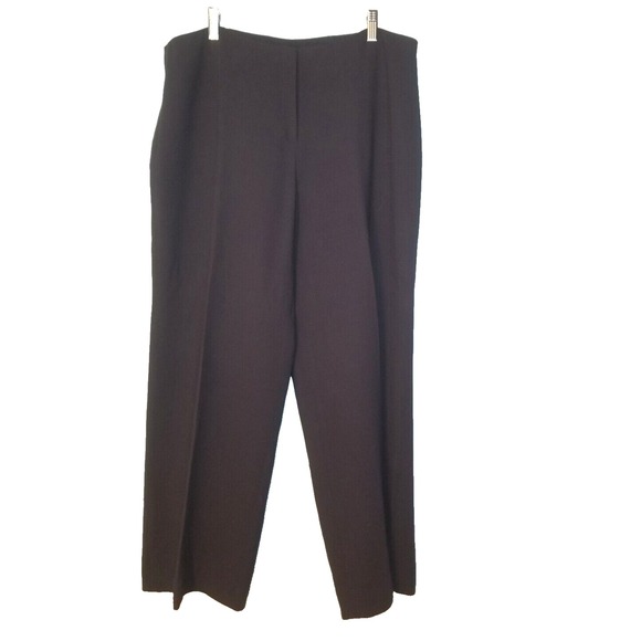 Eileen Fisher Pants - Eileen Fisher Plum Italian Fabric Front Zip Flat Front Wide Leg Pants Large